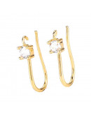 Ganchos aretes. Aleación+Zirconia. Baño 18KGold. 17x3,5 mm. 0,7 mm grosor. 1,2 mm perforación. 2 uds