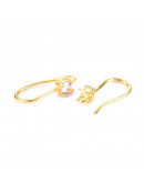 Ganchos aretes. Aleación+Zirconia. Baño 18KGold. 17x3,5 mm. 0,7 mm grosor. 1,2 mm perforación. 2 uds