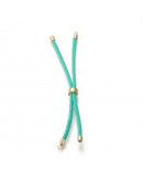 Nylon regulable para pulsera. Medium Turquoise. Bañado (18kGold). 220x4 mm. 2,8 mm perforación. 1 ud Nylon regulable para pulsera. Medium Turquoise. Bañado (18kGold). 220x4 mm. 2,8 mm perforación. 1 ud