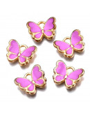 Mariposas (4). Aleación de cobre y esmalte. VIOLET. 16x13x2 mm. 2 mm perforación. 4 uds. Mariposas (4). Aleación de cobre y esmalte. VIOLET. 16x13x2 mm. 2 mm perforación. 4 uds.