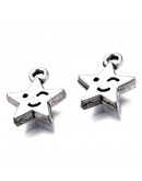 Estrella+Cara. Aleación de cobre. Color plata antigua. 14x12x2,5 mm. 1,8 mm perforación. 10 unidades Estrella+Cara. Aleación de cobre. Color plata antigua. 14x12x2,5 mm. 1,8 mm perforación. 10 unidades