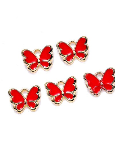 Mariposas (4). Aleación de cobre y esmalte. RED. 16x13x2 mm. 2 mm perforación. 4 uds.