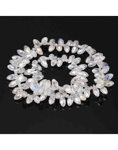 Lágrima faceteada. Color CLEAR PLATED. 13x6 milímetros. 1 mm perforación. 10 unidades.