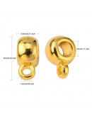 Bail Beads (5). Aleación. Color dorado. 9x6x4 mm. 3 mm perforación. 1,5 mm arandela. 20 unidades.