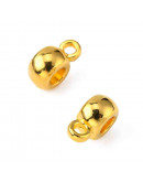 Bail Beads (5). Aleación. Color dorado. 9x6x4 mm. 3 mm perforación. 1,5 mm arandela. 20 unidades.