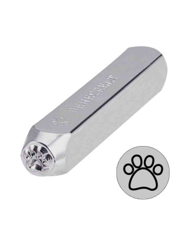 Stamp. Huella de perro. Acero carbón. 65x10 milímetros. 6x5 mm impresión. 1 unidad.