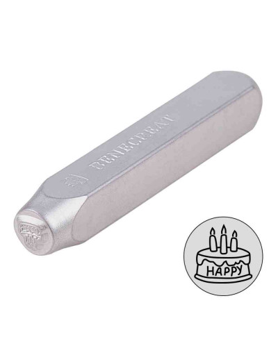 Stamp. Queque. Acero carbón. 65x10 milímetros. 6x5 mm impresión. 1 unidad.