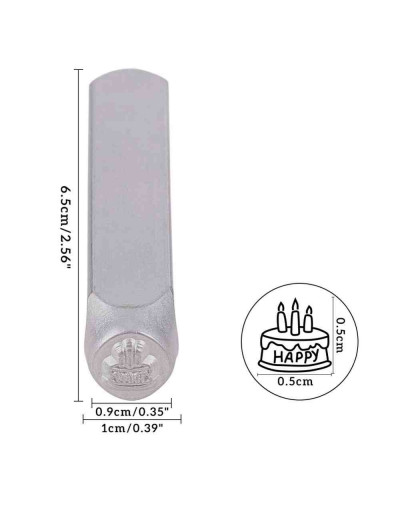 Stamp. Queque. Acero carbón. 65x10 milímetros. 6x5 mm impresión. 1 unidad.