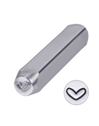 Stamp. Corazón. Acero carbón. 65x10 milímetros. 6x5 mm impresión. 1 unidad.