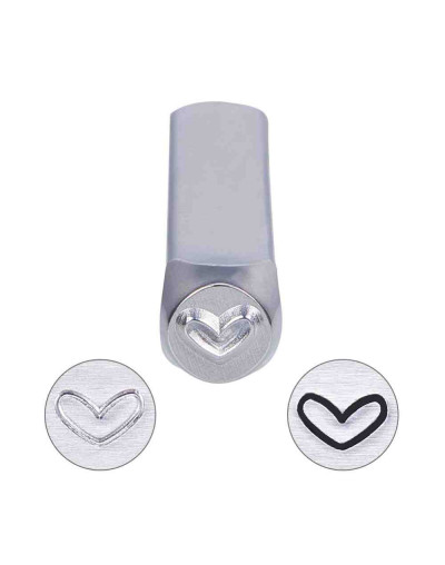 Stamp. Corazón. Acero carbón. 65x10 milímetros. 6x5 mm impresión. 1 unidad.