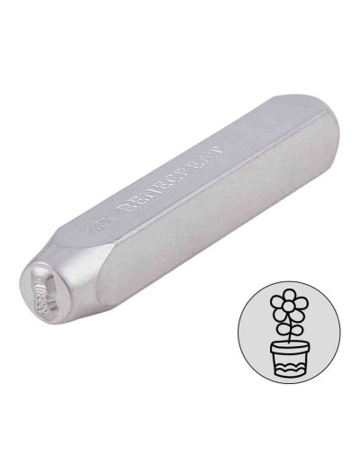 Stamp. Planta. Acero carbón. 65x10 milímetros. 6x5 mm impresión. 1 unidad.