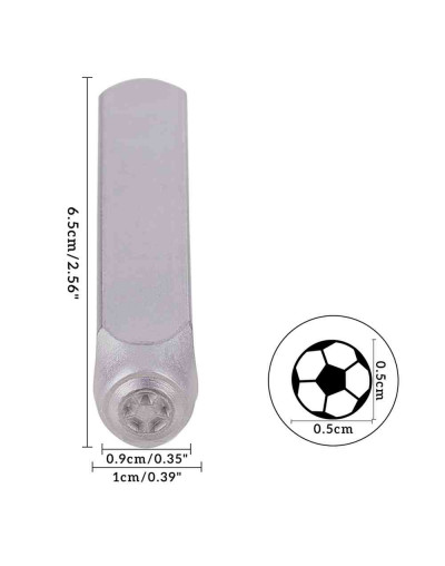 Stamp. Fútbol. Acero carbón. 65x10 milímetros. 6x5 mm impresión. 1 unidad.