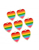 Corazón+Arcoiris. Aleación de cobre y esmalte. 18x15x1,5 milímetros. 1,8 mm perforación. 2 unidades. Corazón+Arcoiris. Aleación de cobre y esmalte. 18x15x1,5 milímetros. 1,8 mm perforación. 2 unidades.
