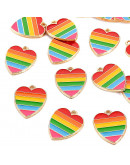 Corazón+Arcoiris. Aleación de cobre y esmalte. 18x15x1,5 milímetros. 1,8 mm perforación. 2 unidades. Corazón+Arcoiris. Aleación de cobre y esmalte. 18x15x1,5 milímetros. 1,8 mm perforación. 2 unidades.