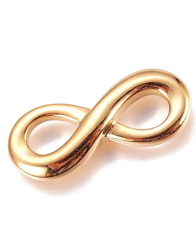 Infinito. Acero inoxidable. Color dorado.26x11x4 milímetros. 1 unidad.