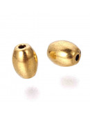 Barril. Aleación de cobre. Color dorado. 4x5 milímetros. 1 mm perforación. 20 unidades.