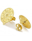 Pin para aretes con cierre. Acero inoxidable. Color dorado. 15 milímetros diámetro. 2 unidades. Pin para aretes con cierre. Acero inoxidable. Color dorado. 15 milímetros diámetro. 2 unidades.