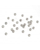 Crimp beads. Acero inoxidable. Color plateado. 2,5x1,5 mm. 1.50 mm agujero. 20 unidades