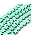 Howlite. Estrellas. Dark Cyan. 11,5x11,5x4,5 milímetros. 1 mm perforación. 40 unidades hilo (aprox). Howlite. Estrellas. Dark Cyan. 11,5x11,5x4,5 milímetros. 1 mm perforación. 40 unidades hilo (aprox).