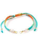 Cadena regulable para pulsera. Nylon+Aleación+Perlas. Colorfull (1). 300 mm. 5 mm arandela. 1 ud.