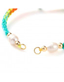 Cadena regulable para pulsera. Nylon+Aleación+Perlas. Colorfull (1). 300 mm. 5 mm arandela. 1 ud.