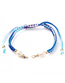 Cadena regulable para pulsera. Nylon+Aleación+Perlas. Colorfull (2). 300 mm. 5 mm arandela. 1 ud.