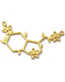 Molécula. Acero inoxidable. Color dorado. 19x35x1 milímetros. 1,2 mm perforación. 1 unidad.