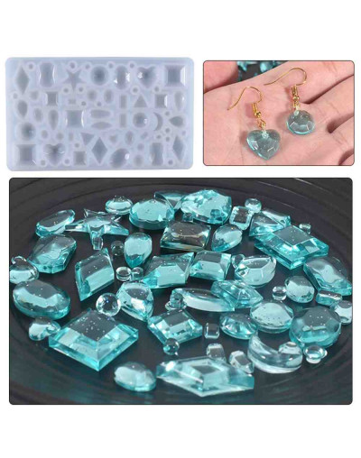 Moldes de silicona. Para resina. Cabujones. +30 formas diferentes. 106x66x6 milímetros. 1 unidad.