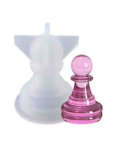 Moldes de silicona. Para resina. Piezas ajedrez (7 figuras). De 34 a 67 mm altura. 1 set.