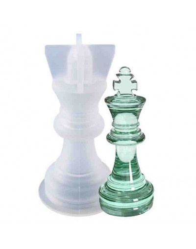 Moldes de silicona. Para resina. Piezas ajedrez (7 figuras). De 34 a 67 mm altura. 1 set.