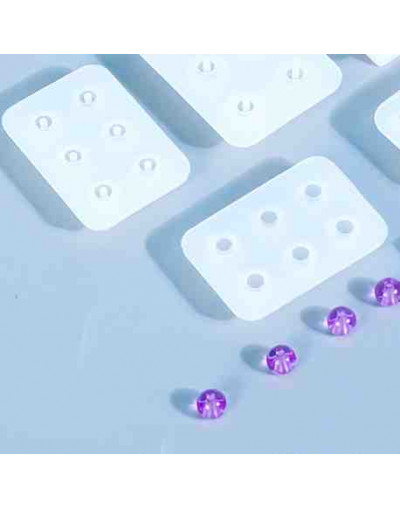 Moldes de silicona. Para resina. Esferas (6). 40x60x13 mm. Esferas de 10 mm con perforación. 1 ud.