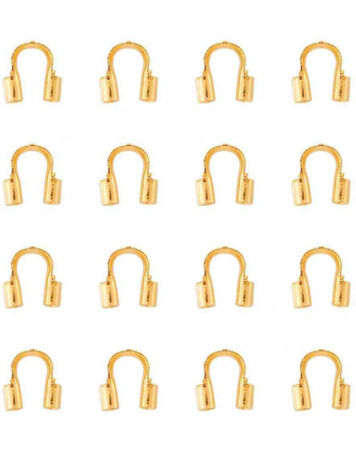 Wire guardians. Aleación de cobre. Color dorado. 4,5x4x1 mm. 0.50 mm perforación. 50 uds (aprox).