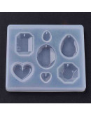 Moldes de silicona. Para resina. 7 formas para dijes. 80x90x8 milímetros. 1 mme perforación. 1 ud. Moldes de silicona. Para resina. 7 formas para dijes. 80x90x8 milímetros. 1 mme perforación. 1 ud.