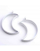 Luna. Base para resina. Aleación de cobre. Color plateado. 38x25x3,5 mm. 2,8 mm perforación. 1 ud.