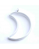 Luna. Base para resina. Aleación de cobre. Color plateado. 38x25x3,5 mm. 2,8 mm perforación. 1 ud.