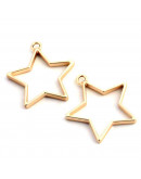 Estrella. Base para resina. Aleación de cobre. Color dorado. 35x33x3,8 mm. 2,8 mm perforación. 1 ud.