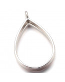 Gota. Base para resina. Aleación de cobre. Color plateado. 34x20x3,8 mm. 2,8 mm perforación. 1 ud.