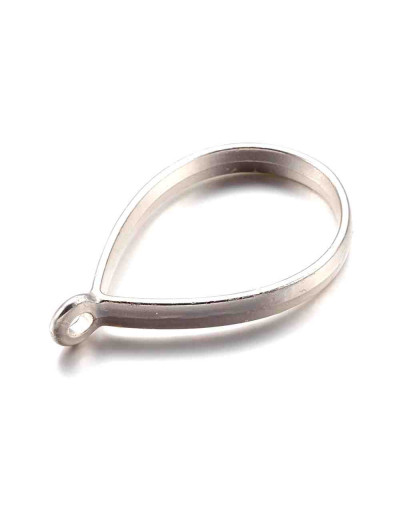 Gota. Base para resina. Aleación de cobre. Color plateado. 34x20x3,8 mm. 2,8 mm perforación. 1 ud.