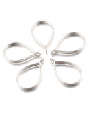 Gota. Base para resina. Aleación de cobre. Color plateado. 34x20x3,8 mm. 2,8 mm perforación. 1 ud.