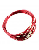 Acero inoxidable. Para collar. Color rojo. Cierre rosca de aleación. 145 mm diámetro. 2 unidades.