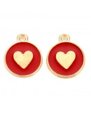Corazón. Aleación de cobre y esmalte. Color rojo. 16x13x2 milímetros. 1,6 mm perforación. 4 uds. Corazón. Aleación de cobre y esmalte. Color rojo. 16x13x2 milímetros. 1,6 mm perforación. 4 uds.