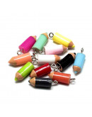 Lápiz de colores. Resina+Aleación de cobre. Color plateado. 24x7,5 mm. 2 mm perforación. 2 uds. Lápiz de colores. Resina+Aleación de cobre. Color plateado. 24x7,5 mm. 2 mm perforación. 2 uds.