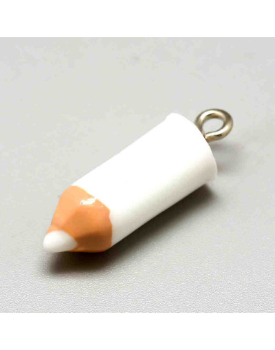 Lápiz de colores. Resina+Aleación de cobre. Color plateado. 24x7,5 mm. 2 mm perforación. 2 uds.