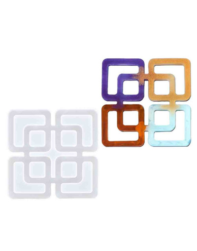 Moldes de silicona. Para resina. Cuadrado (2). 101x101x7 milímetros. 1 unidad.