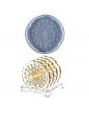 Moldes de silicona. Para resina. Posavasos. 125x128x9,5 milímetros. 1 unidad. Moldes de silicona. Para resina. Posavasos. 125x128x9,5 milímetros. 1 unidad.