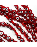 Ojo turco. Moneda. Color rojo. 6x4 milímetros. 1 mm perforación. 60 uds hilo (aproximado). Ojo turco. Moneda. Color rojo. 6x4 milímetros. 1 mm perforación. 60 uds hilo (aproximado).