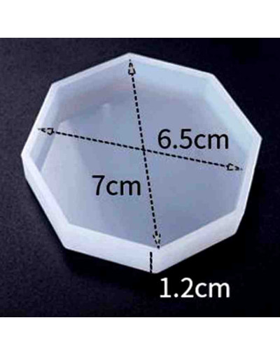 Moldes de silicona. Para resina. Hexágono. 75x70x12 milímetros. 1 unidad.