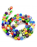 Glass Millefiori. Moneda. Color mixto. 8x4 mm diámetro. 1 mm perforación. 45 uds hilo (aproximado). Glass Millefiori. Moneda. Color mixto. 8x4 mm diámetro. 1 mm perforación. 45 uds hilo (aproximado).