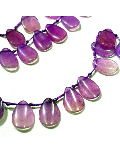 Calcedonia Purple. Pétalo. 13x18x4 milímetros. 1 milímetro perforación. 2 unidades.