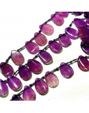 Calcedonia Purple. Pétalo. 13x18x4 milímetros. 1 milímetro perforación. 2 unidades. Calcedonia Purple. Pétalo. 13x18x4 milímetros. 1 milímetro perforación. 2 unidades.
